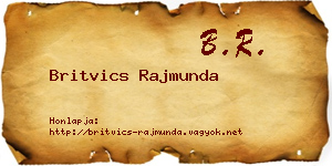 Britvics Rajmunda névjegykártya